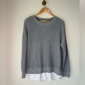 Time and Tru Gray Knit Cotton Blend Sweater size XL